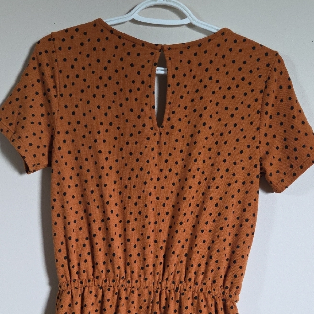 Old Navy Brown/Burnt Orange Polka Dot Romper Jumpsuit Size S - Picture 7 of 10
